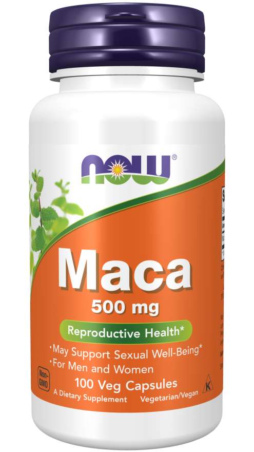 Now Foods Maca, 500 mg, 100 rostlinných kapslí