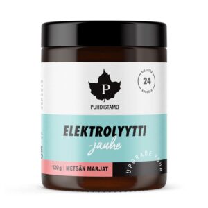 Puhdistamo Electrolyte Powder, elektrolyty, lesní plody, 120 g