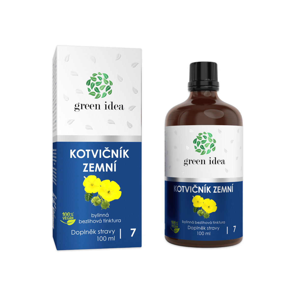 Green idea Kotvičník zemní, bezlihová tinktura, 100 ml