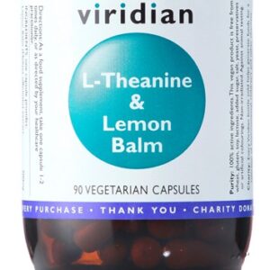 Viridian L-Theanine a Lemon Balm, L-theanin s meduňkou, 90 kapslí