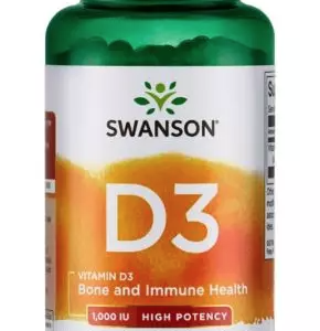 Swanson Vitamin D3 1000 IU, 250 kapslí