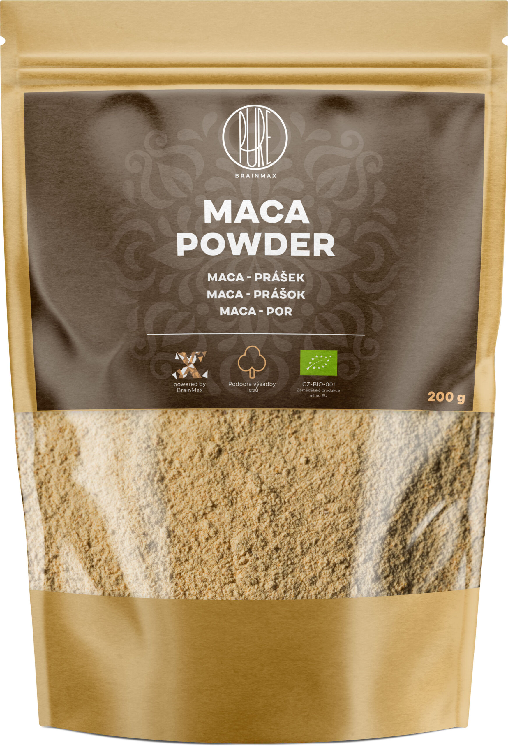 BrainMax Pure Maca Powder, maca bio, prášek 200 g