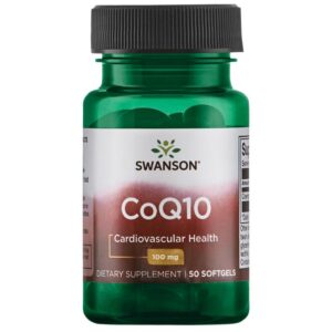 Swanson CoQ10 100 mg, koenzym Q10 ubichinon, 50 softgelových kapslí