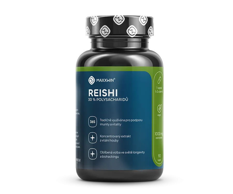 Maxxwin Reishi, extrakt s 30 % polysacharidů, 90 kapslí