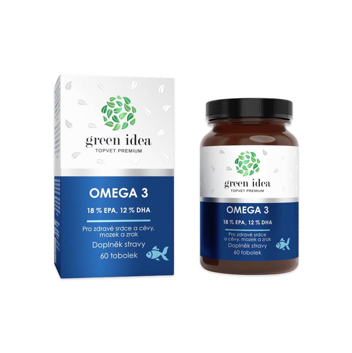 Green idea Omega 3, 18 % EPA a 12 % DHA, 60 tobolek