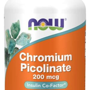 Now Foods Chromium Picolinate, chrom pikolinát, 200 mcg, 250 rostlinných kapslí