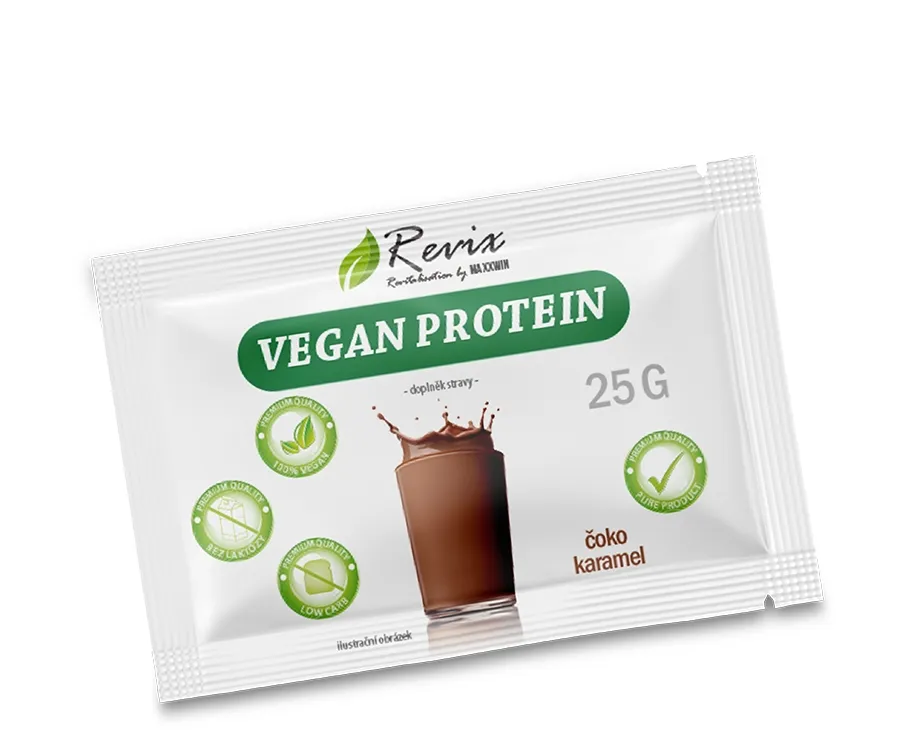 Maxxwin Vegan Protein, vegan protein čokoláda a karamel, sáček 25 g