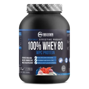 Maxxwin Protein 100% Whey 80, divoká malina, 2200 g