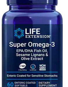 Life Extension Super Omega-3 se sezamovými lignany a olivovým extraktem, 60 enterických kapslí