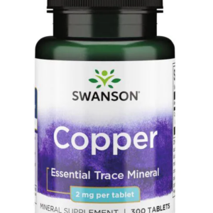 Swanson Copper, měď 2 mg, 300 tablet