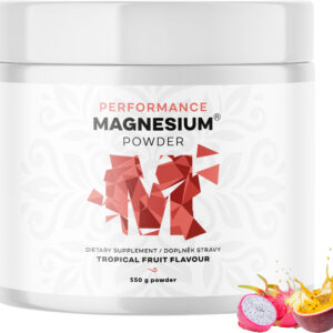 BrainMax Performance Magnesium Powder, hořčík bisglycinát v prášku, tropické ovoce, 550 g