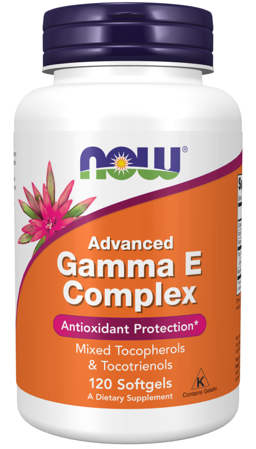NOW Foods Advanced Gamma E Complex, tokoferoly, 120 kapslí