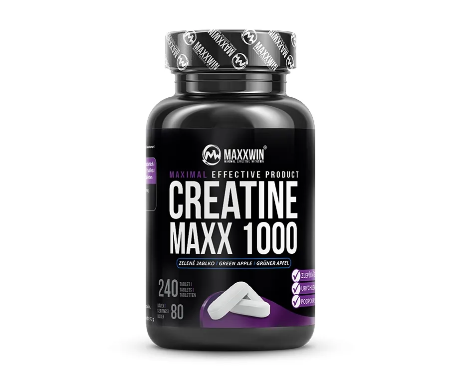 Maxxwin Creatine Maxx 1000, kreatin monohydrát, zelené jablko, 240 tablet