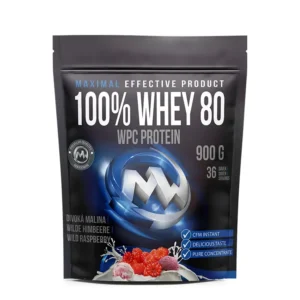 Maxxwin Protein 100% Whey 80, divoká malina, 900 g