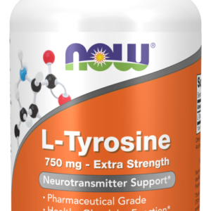 Now Foods L-Tyrosine, aminokyseliny, 750 mg, 90 rostlinných kapslí