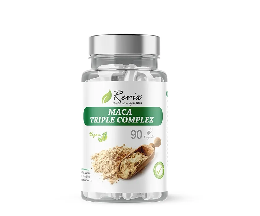 Maxxwin Maca Triple Complex, žlutá, černá a červená maca, 90 kapslí
