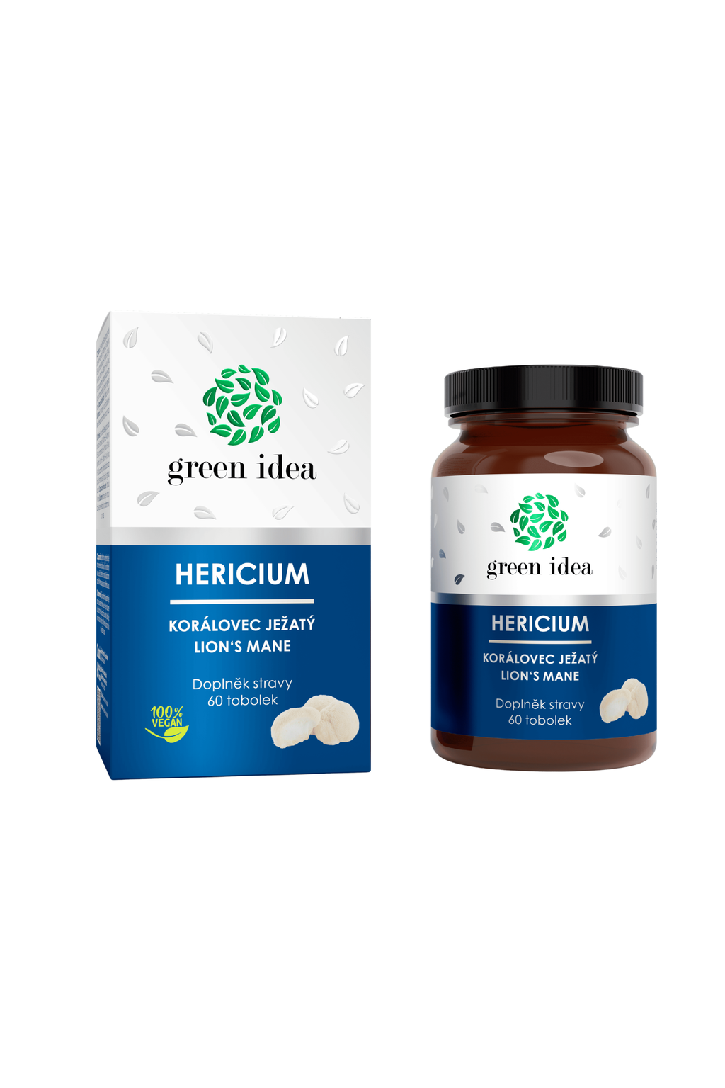Green idea Hericium, korálovec ježatý, 60 tobolek