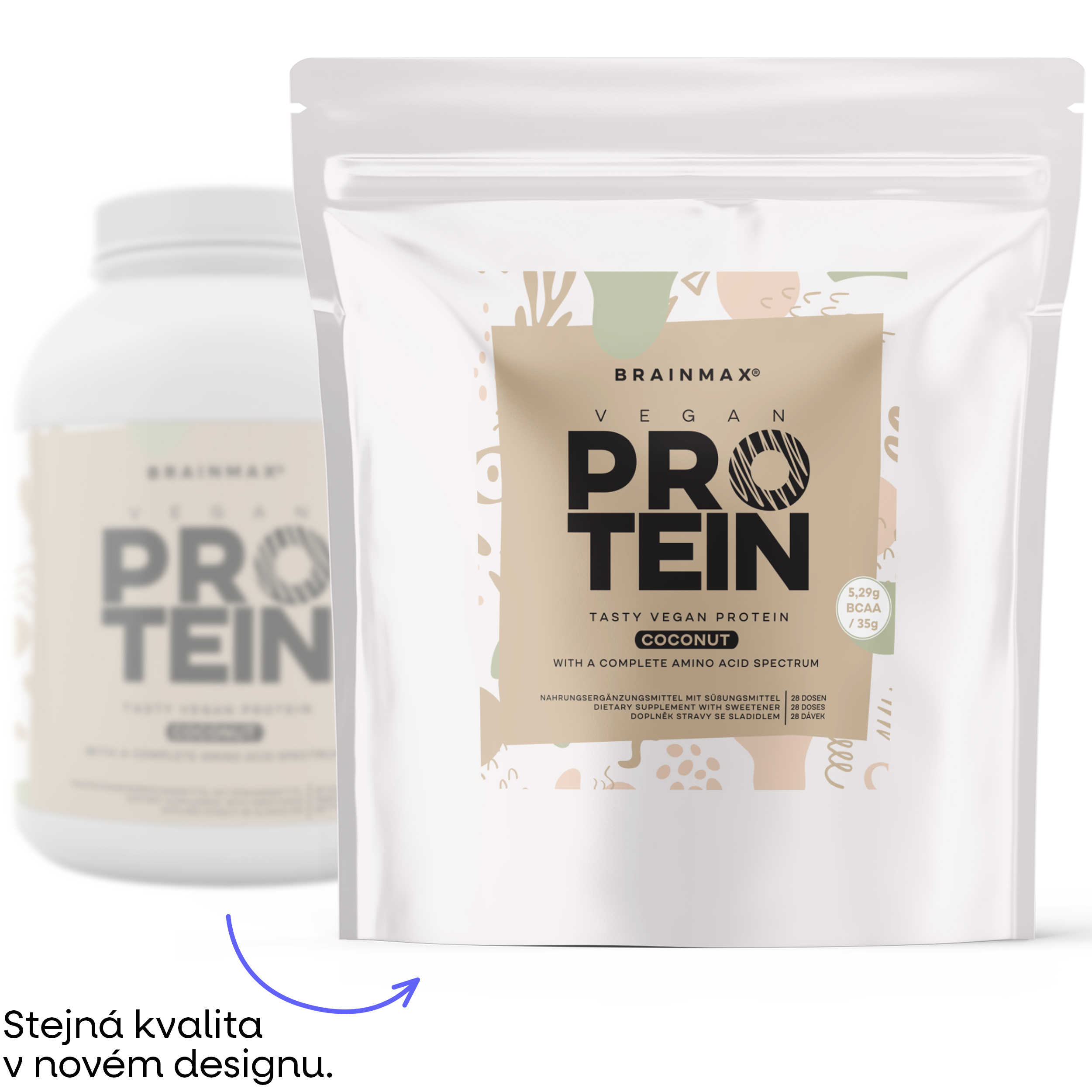 BrainMax Vegan Protein, kokos, 1000 g