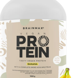 BrainMax Vegan Protein, banán, 1000 g