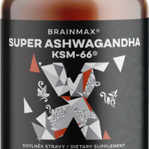 BrainMax Super Ashwagandha, ashwagandha extrakt KSM-66, 100 rostlinných kapslí