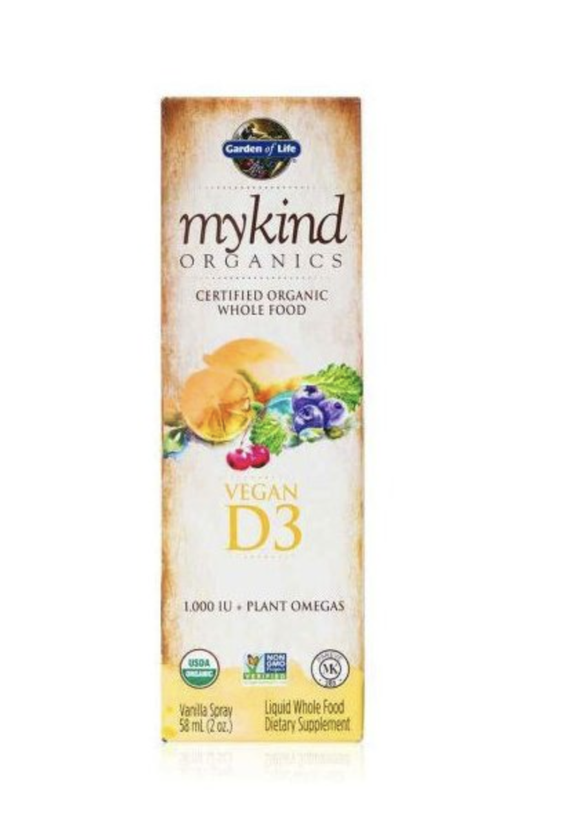 Mykind Organics Vegan D3 sprej 1000 IU, vanilka, 58 ml