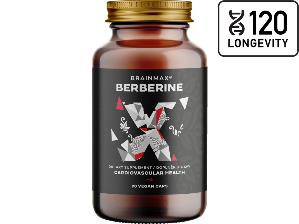 BrainMax Berberin, berberin HCl 500 mg, 90 rostlinných kapslí