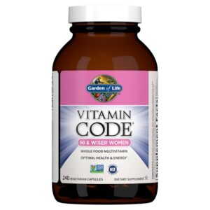 Garden of Life Vitamin Code 50 Wiser Women, multivitamin pro ženy nad 50 let, 240 rostlinných kapslí