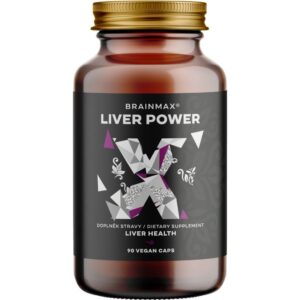 BrainMax Liver Power, ostropestřec a sedm dalších látek, 90 rostlinných kapslí