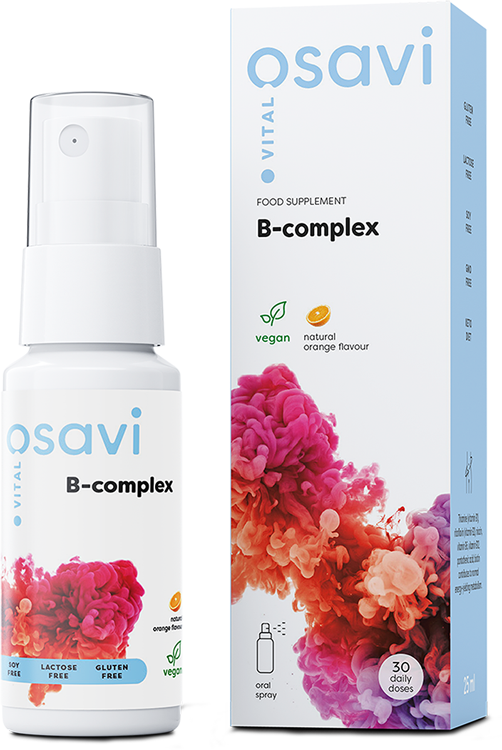 Osavi B-complex Oral Spray, B-komplex ve spreji s pomerančem, 25 ml