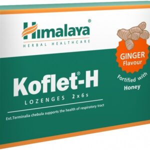 Himalaya Koflet-H Ginger, pastilky se zázvorem a medem, 12 kusů