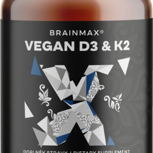 BrainMax Vegan Vitamin D3 a K2, 4000 IU a 150 µg, 100 rostlinných kapslí