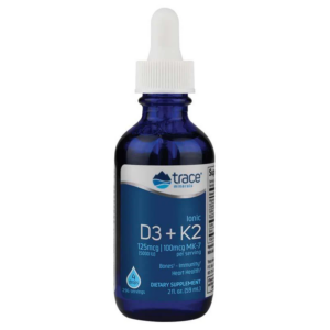 Trace Minerals Ionic D3 a K2, 5000 IU, kapky, 59 ml