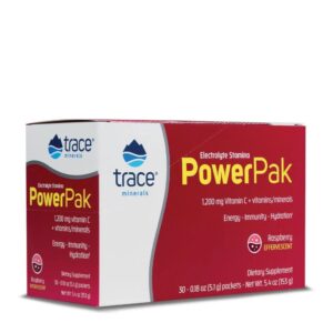 Trace Minerals Electrolyte Stamina Power Pak, elektrolyty s vitaminy, malina, 30 sáčků