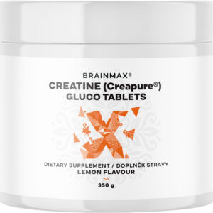 BrainMax Creatine Creapure Gluco tablets, kreatin monohydrát, citron, 115 tablet