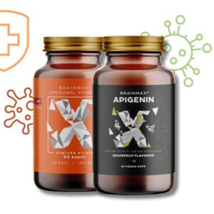 BrainMax Liposomal Vitamin C 500 mg a Apigenin 300 mg, lipozomální vitamín C, 2× 60 kapslí