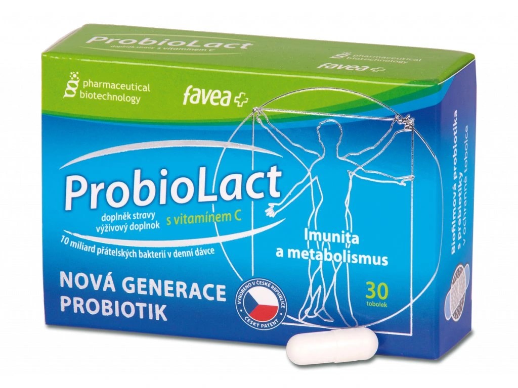 Favea ProbioLact, probiotika s prebiotiky, 30 kapslí