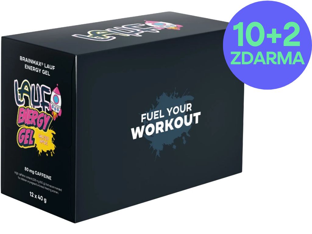 BrainMax Lauf Energy Gel s kofeinem, slané jablko, 12 x 40 g