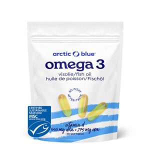 Arctic Blue Omega 3, 550 mg DHA a 275 mg EPA s vitaminem D, 30 kapslí