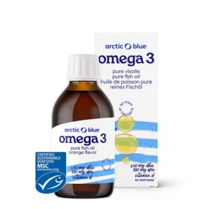 Arctic Blue Omega 3, rybí olej s vitaminem D, 250 ml