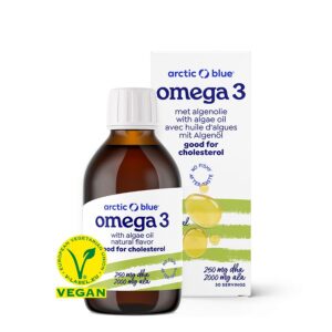 Arctic Blue Vegan Omega 3, lněný olej a olej z řas, 150 ml