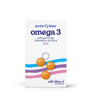 Arctic Blue Kids Omega 3 Gummies, 250 mg DHA a 70 mg EPA s vitaminem D, 30 želé bonbonů
