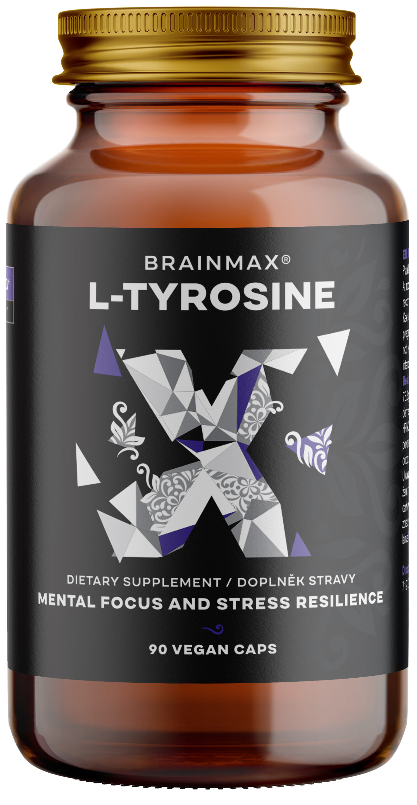 BrainMax L-Tyrosine, aminokyseliny, 750 mg, 90 rostlinných kapslí