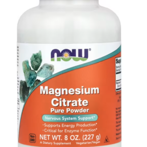 NOW Magnesium Citrate Pure Powder, hořčík citrát v prášku, 227 g