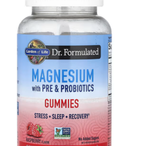 Garden of Life Dr. Formulated Magnesium, hořčík citrát s probiotiky, malina, 60 gumových bonbonů