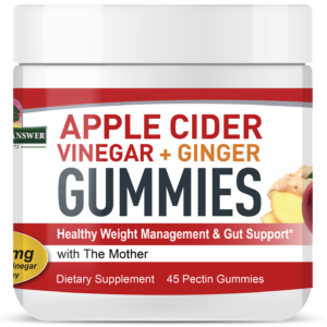 Nature's Answer Apple Cider Vinegar a Ginger Gummies, jablečný ocet se zázvorem, 45 bonbonů
