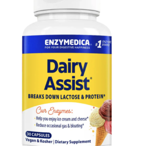 Enzymedica Dairy Assist, trávicí enzymy, 30 kapslí