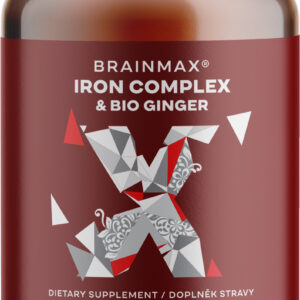 BrainMax Iron Complex, železo bisglycinát, 25 mg, 50 rostlinných kapslí