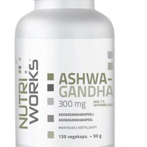 NutriWorks Ashwagandha Extract, ashwagandha extrakt 300 mg, 120 rostlinných kapslí