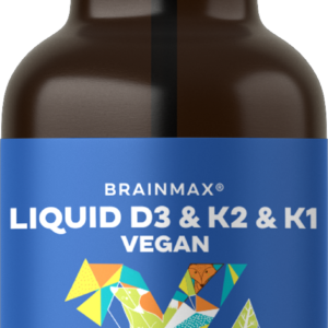 BrainMax Kids Vegan Liquid, vitamin D3, K2 a K1 v kapkách, 30 ml