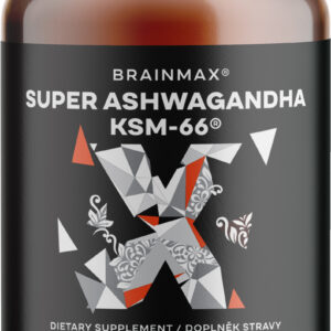 BrainMax Super Ashwagandha, ashwagandha extrakt KSM-66, 50 rostlinných kapslí